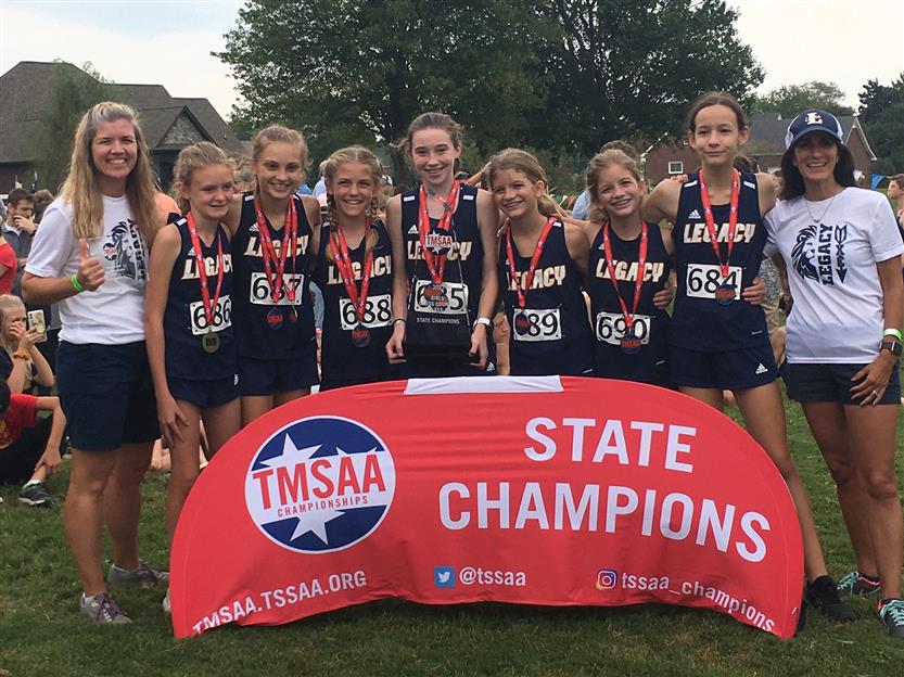 Legacy Middle girls cross country team